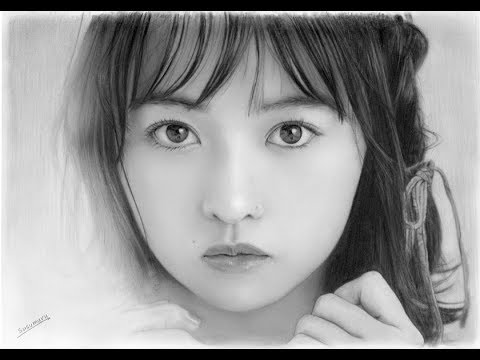 伊藤万理華、描いてみた。完成までの早送り　乃木坂46 / Pencil drawing/ Marika Ito/ Nogizaka46/  How To Draw/ Fast forwarding